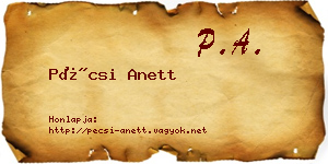 Pécsi Anett névjegykártya
